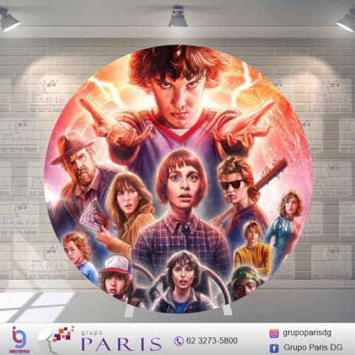 Painel Sublimado Redondo Stranger Things