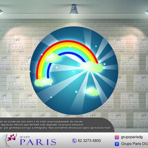 Painel Sublimado Arco Iris Nuvens